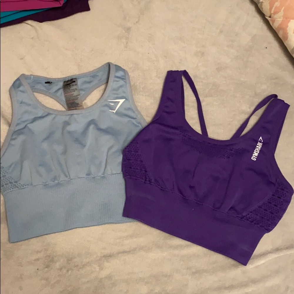 TWO women’s gymshark energy sports bra crop top